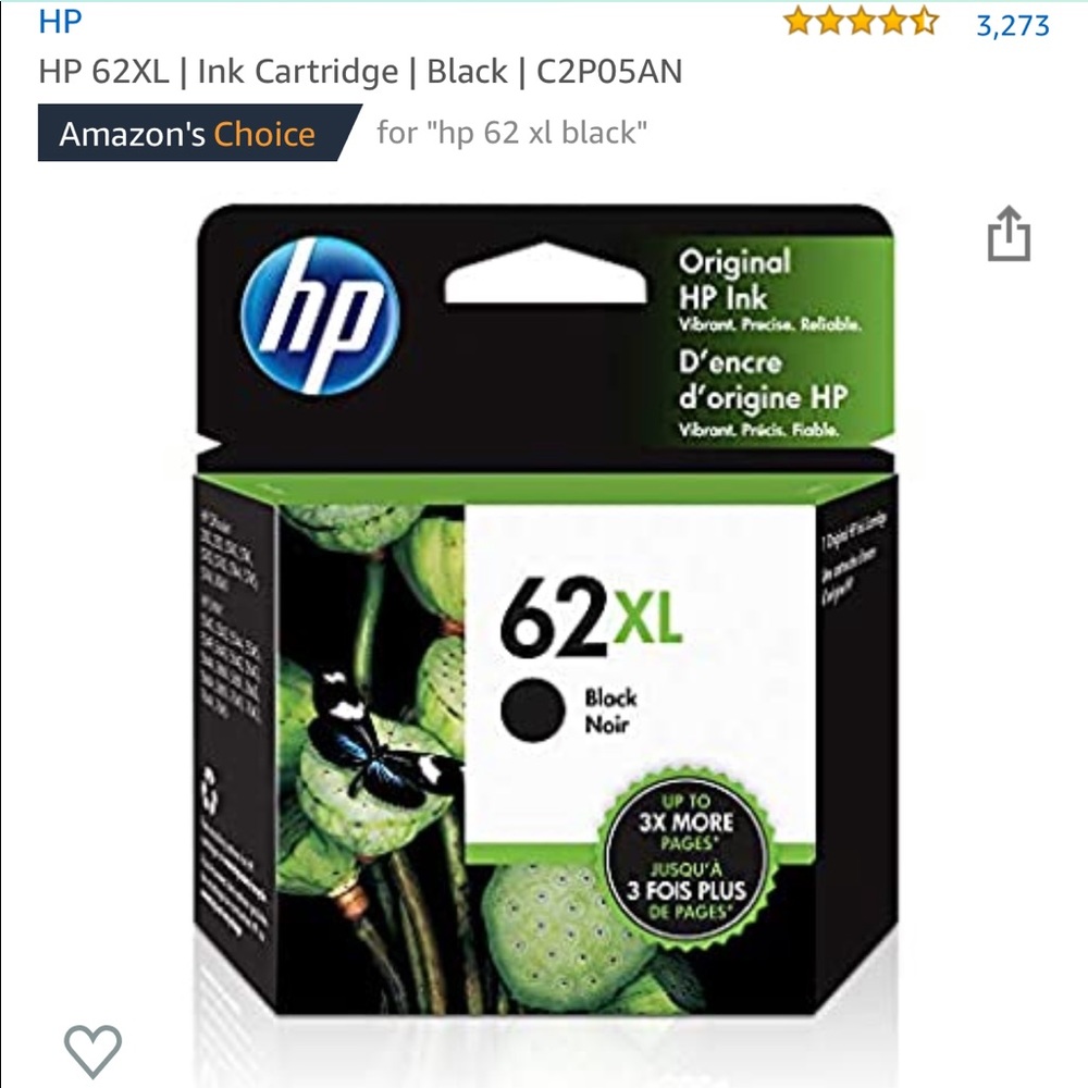 HP 62 XL Black